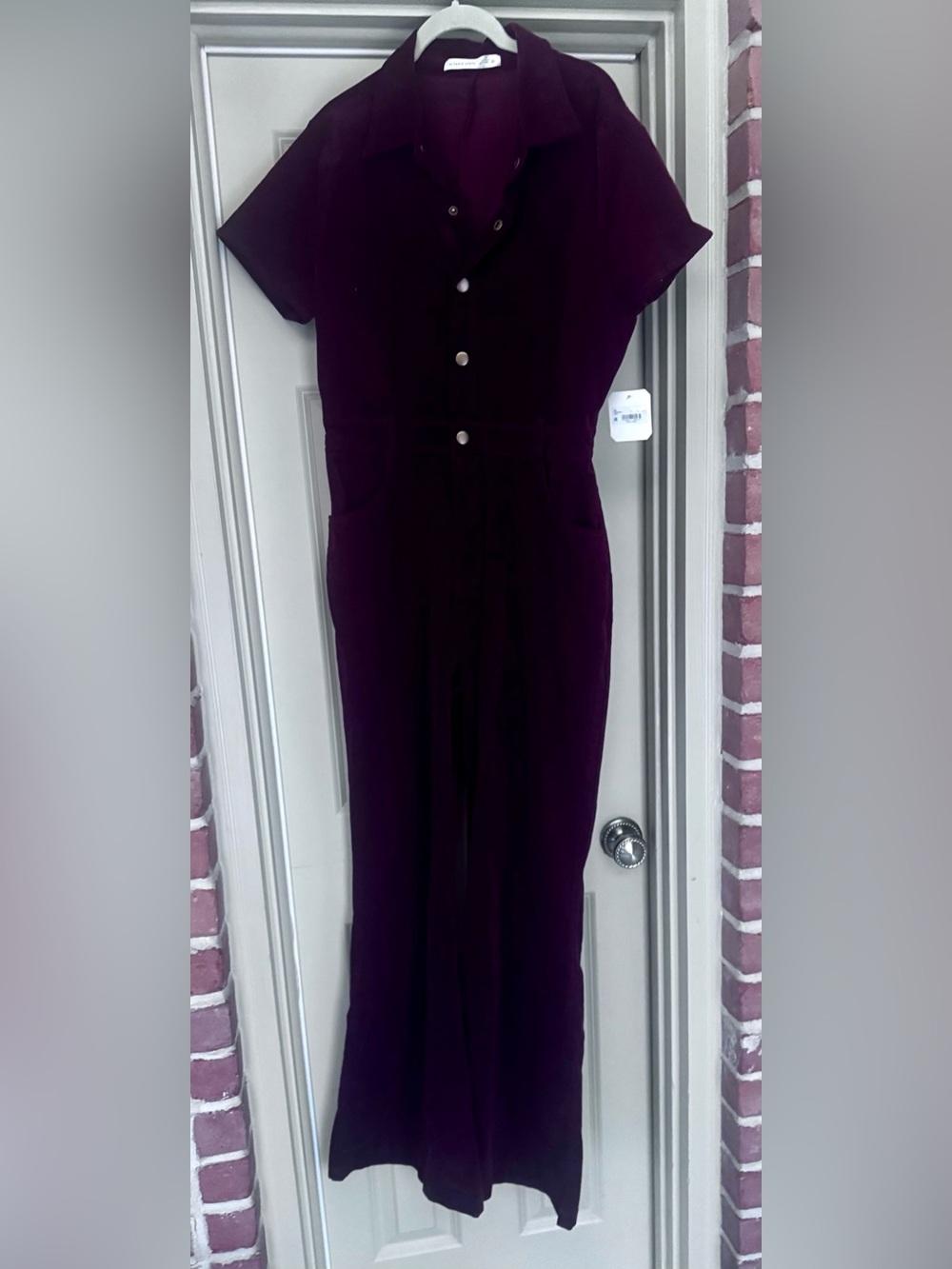 NWT- Altar’d State- Women's Burgundy Calliope Corduroy Jumpsuit - Size XL - Picture 3 of 6